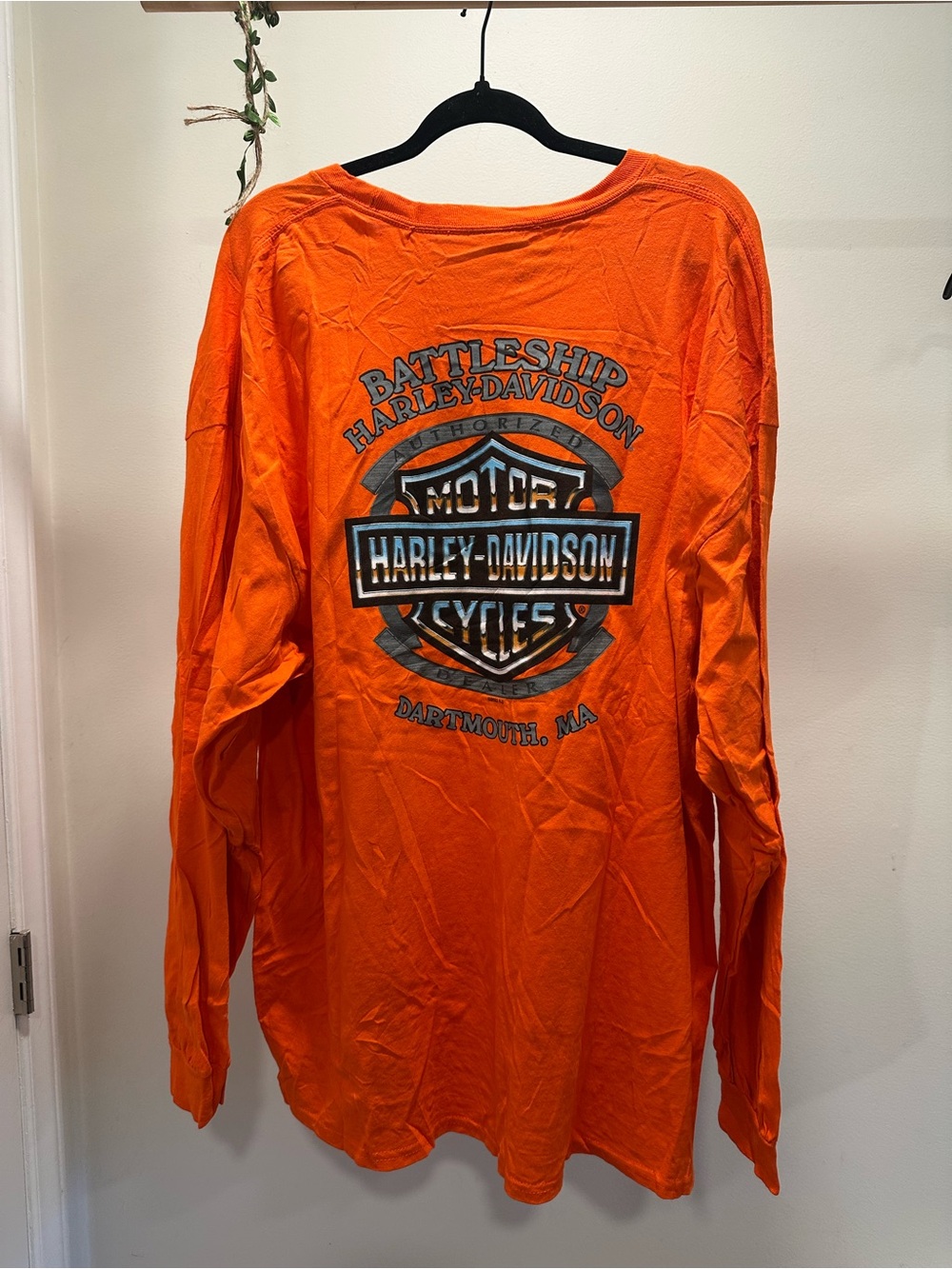 Men’s 3XL | 2012 Harley Davidson Long Sleeve Orange Battleship Dartmouth MA